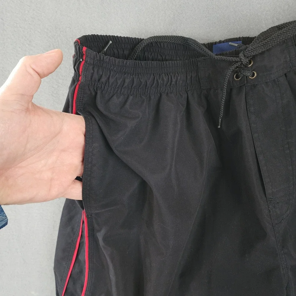 Big Dogs Black Red Striped Swim Trunks XL Mesh Lined Board‎ Shorts Drawstring XL